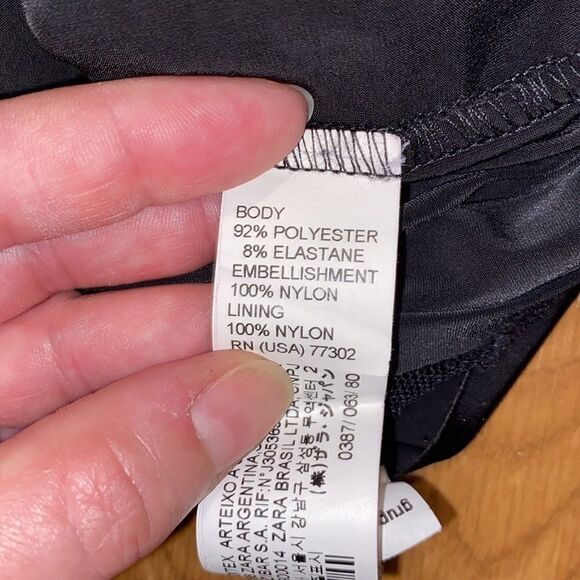 ZARA Basic Lace Tulle Mesh Layered Ruffle Black Mini Dress(Size Small)Rare - Picture 11 of 11